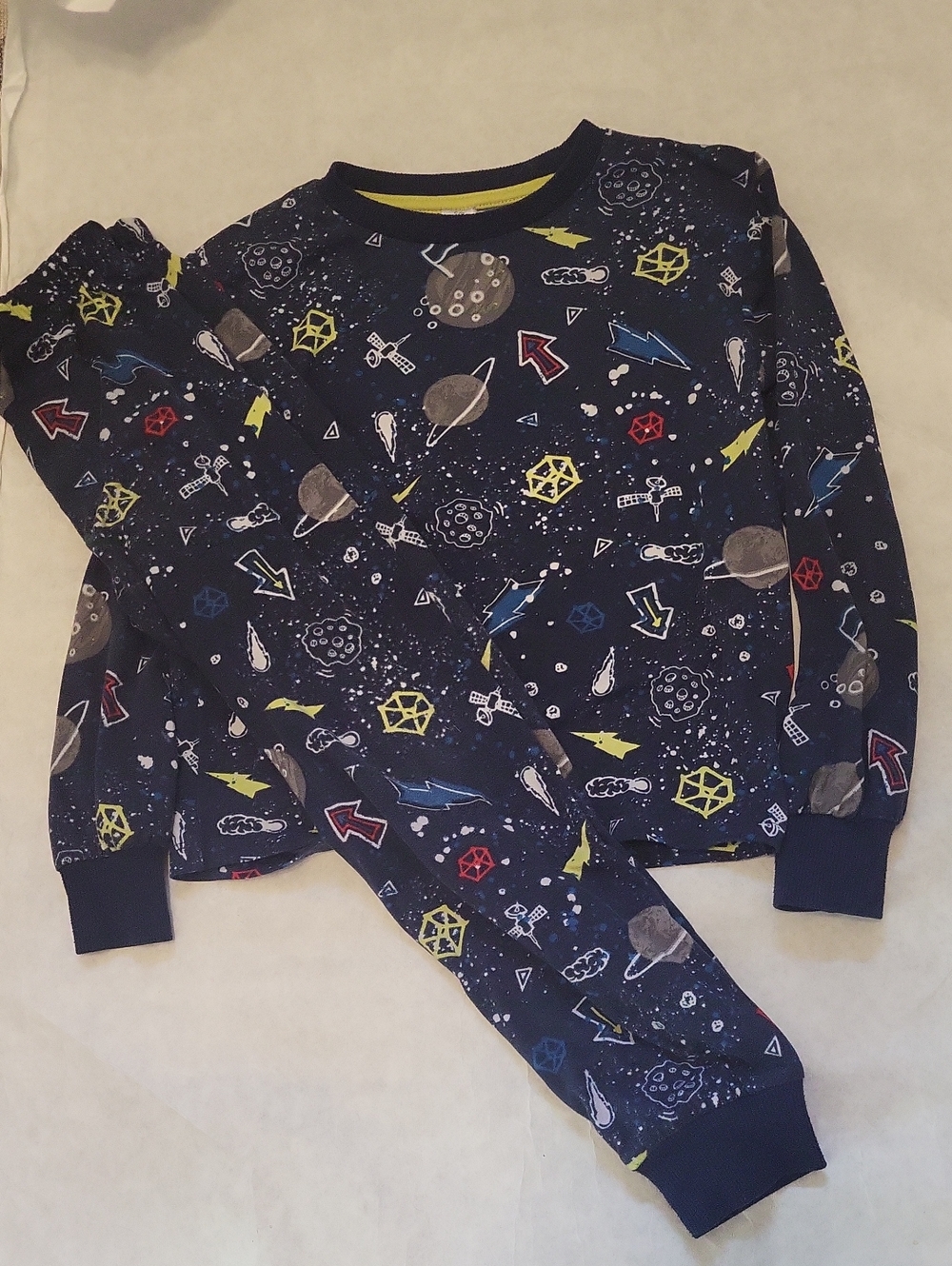 Space print navy pajama set